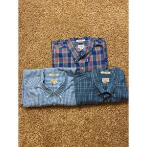 3x L.L. Bean Plaid Wrinkle Resistant Traditional Fit Button Up Men Size XXL Tall